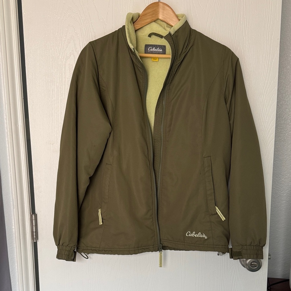 This Cabela's olive green softshell jacket